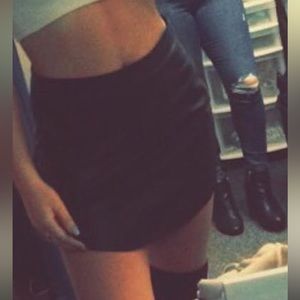 Showpo Mint vanilla faux leather skirt black